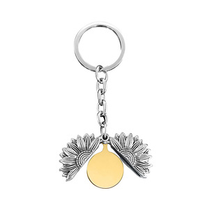 Llavero con Colgante de Moda de Acero Inoxidable Personalizado Ywyougang, Diseño Vintage de <span class=keywords><strong>Acuario</strong></span> con Dibujo Animado y Girasol - Product Image 3