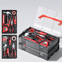 Kit d'outils manuels de base KAFUWELL H5303A en plastique transparent, petit et compact, pour la maison, le bureau, les bricolages et les réparations domestiques