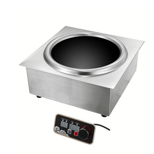Forma cuadrada construida en diámetro 277mm placa 3500W olla caliente medio puente Cocina de Inducción cóncava eléctrica para restaurante Hotel - Product Image 2