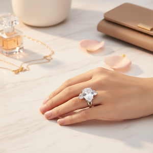 Alla moda anello geometrico in pietra trasparente in lega placcata oro 18K e pietra preziosa in rame intarsio alla moda in stile elasticizzato - Product Image 3