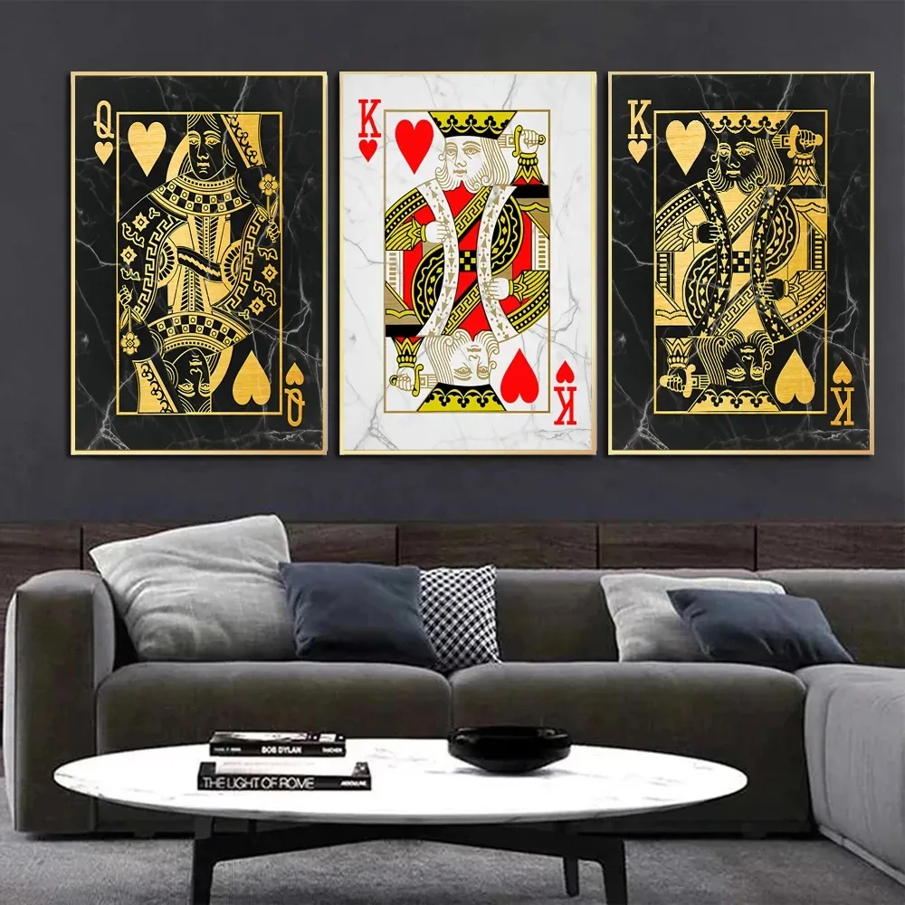 Carte da gioco da Poker Vintage pittura su tela poster e stampe Wall Art Bar Pub decorazione immagine per la decorazione della camera da letto di Design per la casa