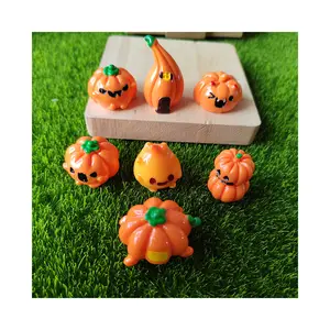 100PCS Mini Cartoon Abóbora Ornamentos Halloween Simulação Modelo 3D Abóbora Miniatura Ornamento Fada Jardim Home Decor