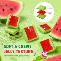 Chewing-gum en gros personnalisé saveur pastèque, bonbons gélifiés fruités en sandwich pour enfants