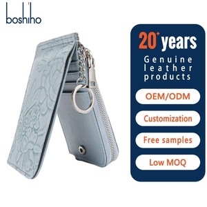 Large Capacity Multi-Card Slot Ladies Wallet with Key Ring New Zipper Card Holder and Embossed Design Coin <b>Purse</b> - Product Image 1