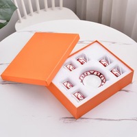 Ensemble de tasses et d'assiettes à expresso de luxe européennes, service à thé standard H avec six tasses et six assiettes, emballage cadeau haut de gamme
