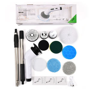 Cepillo de Limpieza Eléctrico Multifuncional con Cabezales Reemplazables y Mango Telescópico para Baño, Cocina y Auto - Product Image 6