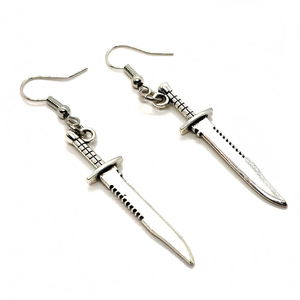 Trendz Fashion punk style ancient silver small dagger earrings - Product Image 1