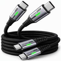 Câble de charge USB-C PD avec structure tressée en nylon, sortie maximale 100W avec affichage LED
