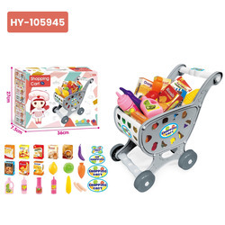 Juego de juguetes con carrito de compras gris (HY-105945)