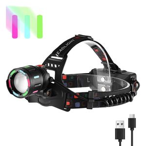 Linterna Frontal LED Recargable Súper Brillante, Linterna de Cabeza con Zoom, Luz de Diadema para Adultos, para Correr, Senderismo y Camping - Product Image 1