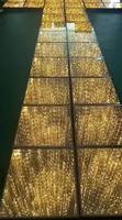 Plancher de danse LED portable Golden Infinity DIY, 3D, avec lumière pour les fêtes, miroir sans fil, plancher LED pour danser