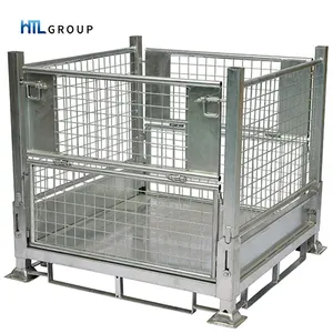 Heavy duty warehouse storage transport hot dip galvanized metal steel pallet wire container