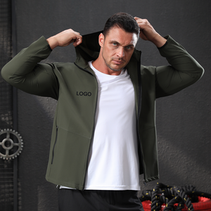 Chaqueta ligera con capucha y cremallera para hombre para Fitness, correr, gimnasio, entrenamiento, Jogger juvenil con cuello levantado, ropa deportiva fina - Product Image 2