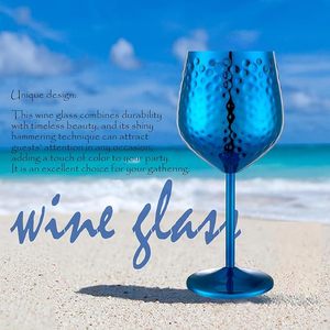 <span class=keywords><strong>Copa</strong></span> <span class=keywords><strong>de</strong></span> <span class=keywords><strong>Vino</strong></span> Unisweet Premium <span class=keywords><strong>de</strong></span> Acero Inoxidable, Diseño Clásico Azul Martillado, 500 ml, Resistente, Libre <span class=keywords><strong>de</strong></span> BPA, Regalo Empresarial para Amantes del <span class=keywords><strong>Vino</strong></span> - Product Image 6
