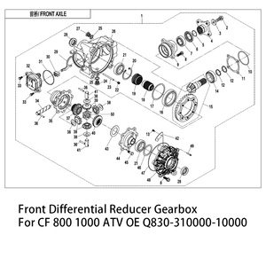 Caja de Engranajes del Diferencial Delantero para CF <span class=keywords><strong>CForce</strong></span> 800 <span class=keywords><strong>1000</strong></span> ATV UTV SSV OEM Q830-310000-70000, Piezas de Motocicleta - Product Image 6