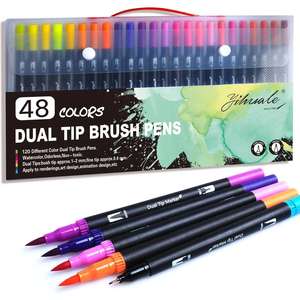 Pennarello da disegno per la scuola creativo a doppia linea calligrafia <span class=keywords><strong>pennarelli</strong></span> per acquerello <span class=keywords><strong>pennarelli</strong></span> <span class=keywords><strong>con</strong></span> custodia - Product Image 1