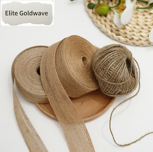 Corde de chanvre vintage tressée à la main, fil de chanvre jaune, corde de chanvre pour bouquet de fleurs, corde de fixation DIY, ceinture à nouer, matériau d'emballage floral - Product Image 4