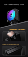 Pendingin CPU Lovingcool High Speed Gaming 5V PWM dengan Layar Temperatur, Radiator Pendingin Udara, Kipas Senyap, Casing Komputer Aluminium