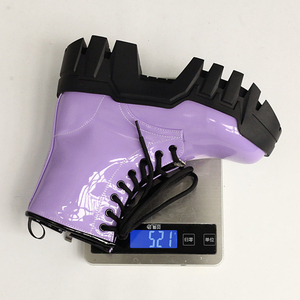 Bottines à lacets pour femme, grande taille 44, coupe large, talons épais et plateforme, semelle épaisse, en cuir verni - Product Image 6