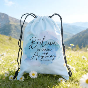 Sublimation DIY Linen <b>Drawstring</b> <b>Backpack</b> Custom Printable <b>Backpacks</b> Wholesale <b>Drawstring</b> Bag for Hiking & Travel Sport Sack - Product Image 4