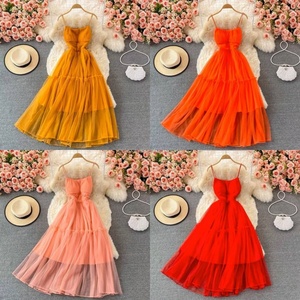 LllyWholesale ชุดเดรสลูกไม้ระบายคุณภาพสูงจากเกาหลีใต้ คอลเลคชั่นฤดูใบไม้ผลิ/ฤดูร้อน ปี 2025 แขนพองฟู ดีไซน์หรูหราสำหรับผู้หญิง - Product Image 2