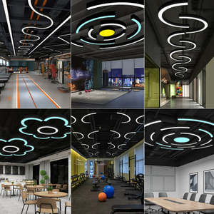 <span class=keywords><strong>Lampada</strong></span> <span class=keywords><strong>a</strong></span> <span class=keywords><strong>Sospensione</strong></span> LED Industriale Semicircolare <span class=keywords><strong>Nera</strong></span>, Illuminazione Commerciale Antiabbagliamento per Supermercati - Product Image 2