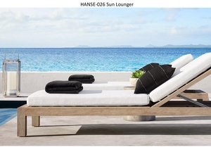 होटल बीच पार्क बालकनी के उपयोग के लिए लक्जरी वाटरप्रूफ आधुनिक गार्डन फर्नीचर सेट सागौन लकड़ी आंगन काउच अनुभागीय सोफा - Product Image 4