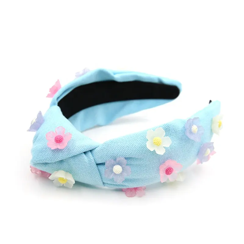 Shenglan 2023 Spring Headbands Student Girls Hairband Flower Knotted Hairband Holiday Party Hair Accessories