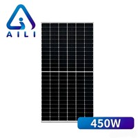 Panneau solaire monocristallin demi-cellule 450W tout noir, module photovoltaïque pour système d'irrigation hors réseau agricole