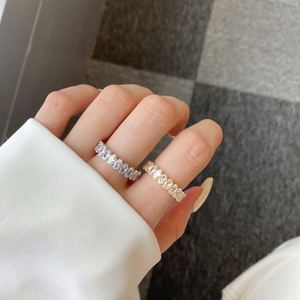 Dylam Sterling Silver <b>Cz</b> <b>Rings</b> Silver <b>Rings</b> Real 925 Sterling Silver Iced Out Baguette Cubic Zirconia <b>Rings</b> for Women - Product Image 5