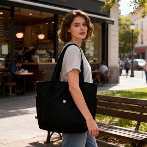 Sac fourre-tout en toile - Sac à bandoulière polyvalent au design esthétique pour le <span class=keywords><strong>travail</strong></span>, <span class=keywords><strong>les</strong></span> trajets quotidiens et l'école, idéal pour <span class=keywords><strong>les</strong></span> livres et l'usage quotidien - Product Image 1