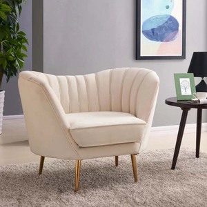 Conception de canal Velours Salon 2 Places Canapé <span class=keywords><strong>Causeuse</strong></span> <span class=keywords><strong>Moderne</strong></span> Jambes En Métal Beige Tissu Canapé Canapé - Product Image 3