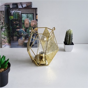 Nordic Style Metal Hanging Lamp with Geometric Iron Pendant and <strong>Brass</strong> Lantern Iron <strong>Candlestick</strong> for Home Decor Light Usage - Product Image 6