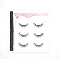 Kit de faux cils en fourrure de vison 100 % faits main sur mesure, avec adhésif et stylo eyeliner, pour un look féminin magique et une technologie nano.