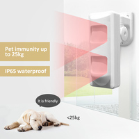Détecteur de mouvement filaire extérieur IP65 12V pour alarme domestique, immunisé aux animaux de compagnie jusqu'à 25 kg, avec lentille anti-animaux / grand angle / rideau