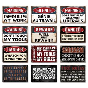 Poster Peringatan Garasi untuk Personel Resmi, Tanda Logam Vintage, Aturan Perkakas, Papan Tanda Logam, Dekorasi Bengkel Garasi - Product Image 4