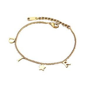 Bracelet ajustable en or, or rose et argent, avec lettres, style européen et américain, bijou fantaisie pour femme, cadeau - Product Image 5