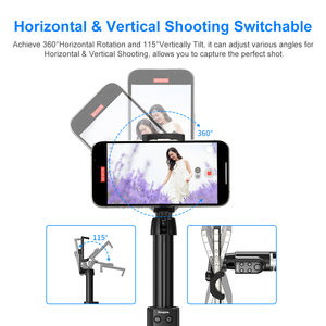 KingMa Trépied détachable sans fil pour Vlogging Selfie Stick pour <span class=keywords><strong>iphone</strong></span> <span class=keywords><strong>11</strong></span> 12 13 14 15 - Product Image 4