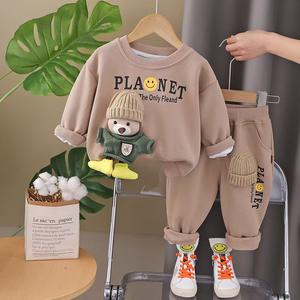 2025新款洋气两件套纯棉春季毛衣套装婴儿儿童圆领衬衫温暖天气 - Product Image 2