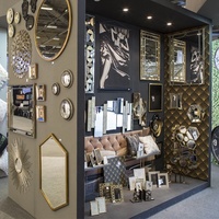 Reloj de pared de mosaico de espejo Starburst de plata antigua para decoración del hogar