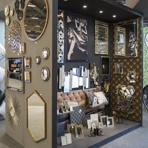 Antique <strong>Silver</strong> starburst Mirror Mosaic Wall <strong>Clock</strong> for Home Decoration - Product Image 3