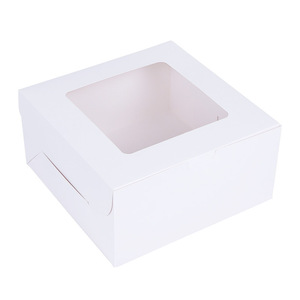 Juego de Cajas Cuadradas de Papel Kraft para Empaque de Panadería con Ventana, Diseño sin Asas, Exhibición Transparente, Cierre Seguro para Pasteles y Pizzas - Product Image 4
