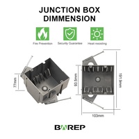 Boîte de sortie en plastique à 2 modules BAREP SN32X, norme américaine, homologuée ETLus, vis zinguées, OEM