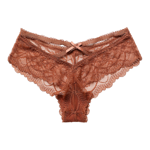 Bragas triangulares sexis europeas y americanas, ropa interior de nailon de LICRA transpirable con adorno de encaje de tiro bajo para <span class=keywords><strong>mujer</strong></span> - Product Image 2