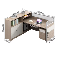 Poste de travail modulaire minimaliste pour 2 à 8 personnes avec cloison de séparation et assemblage facile