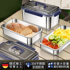 304 Stainless Steel Food <b>Storage</b> Container Rectangle Clip On Lid Portable Lunch <b>Box</b> Kitchen Refrigerator Sealed <b>Storage</b> - Product Image 2