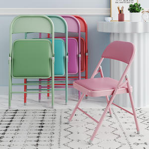 Outdoor Event Wedding Conference Office Metal Steel Fabric <strong>White</strong> Color <strong>Folding</strong> <strong>Chairs</strong> - Product Image 3