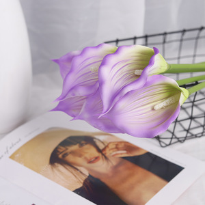 Lys Calla Artificiels 45cm de Haut, Fleurs en PU Ultra Réalistes, Tige Unique, Décoration de Mariage, Maison, Bureau, Salon - Product Image 2