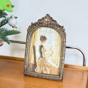Cadre photo vintage en résine dorée sculptée en forme d'arche, 6 "7" 8 ", cadeaux, décoration de la maison - Product Image 6