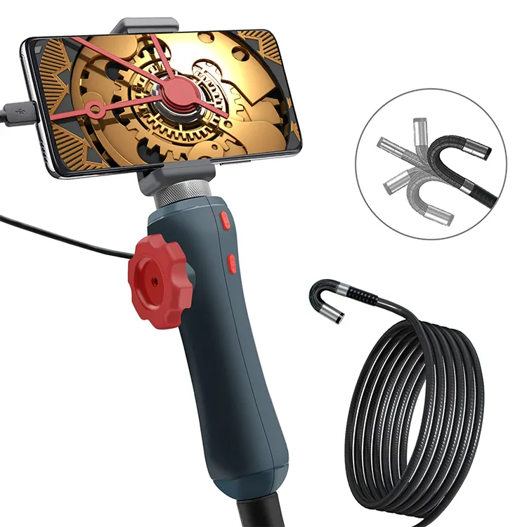 HTI Handheld industrial automotive borescope connect with mobile phone for Car engine checking articulating borescope